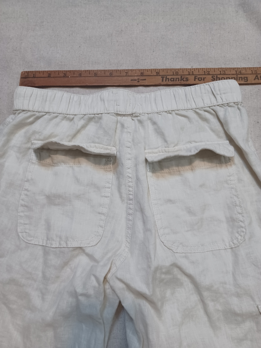 Nicole Miller Linen Cropped Cargo Drawstring Pants Women's Size Small - Picture 4 of 7